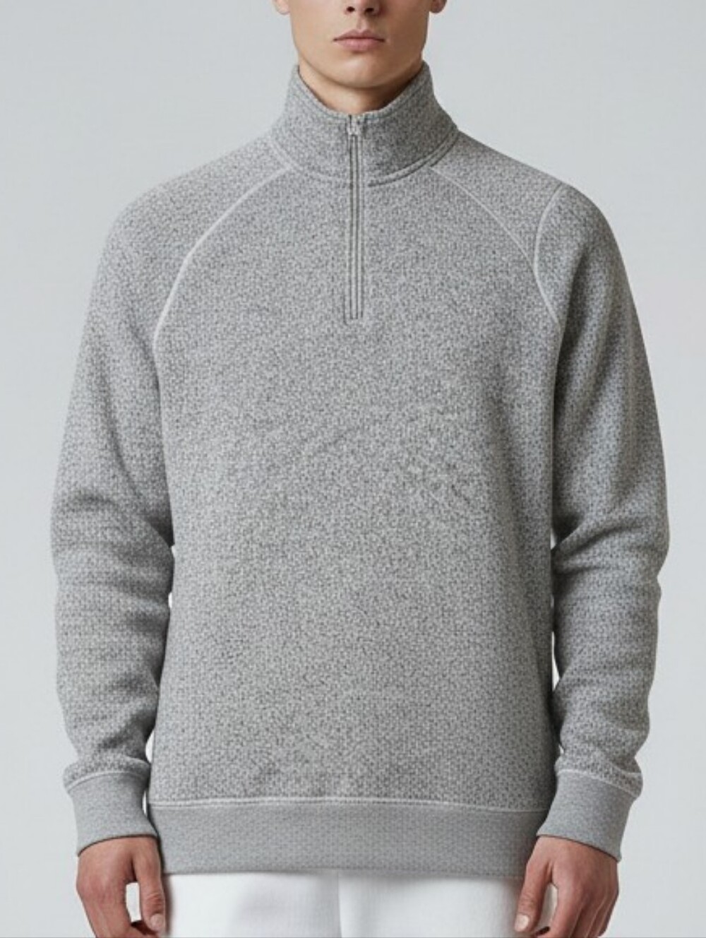 Sonoma Goods For Life Mens'Large Tall Sweater Fleece Quarter-Zip Pullover-gray